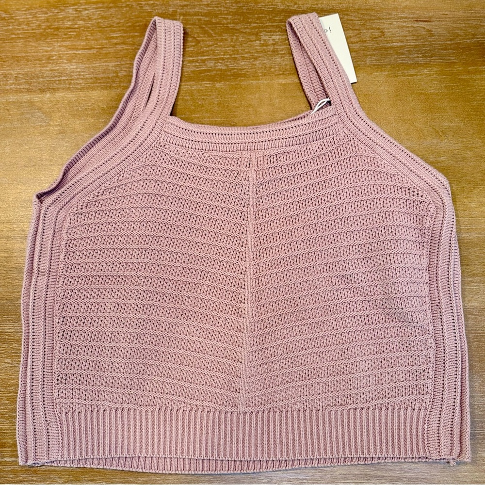 NWT Joie Crochet Cropped Tank Rose Pink Size XL - Picture 2 of 8